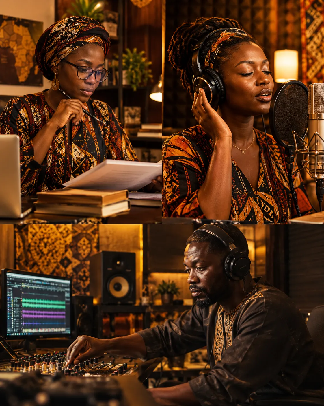 Portraits de talents vocaux et linguistes africains de différentes régions